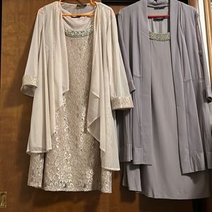 Dresses Rose gold dress worn once. Gray dress new without tags.